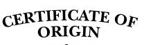 certificate of origin